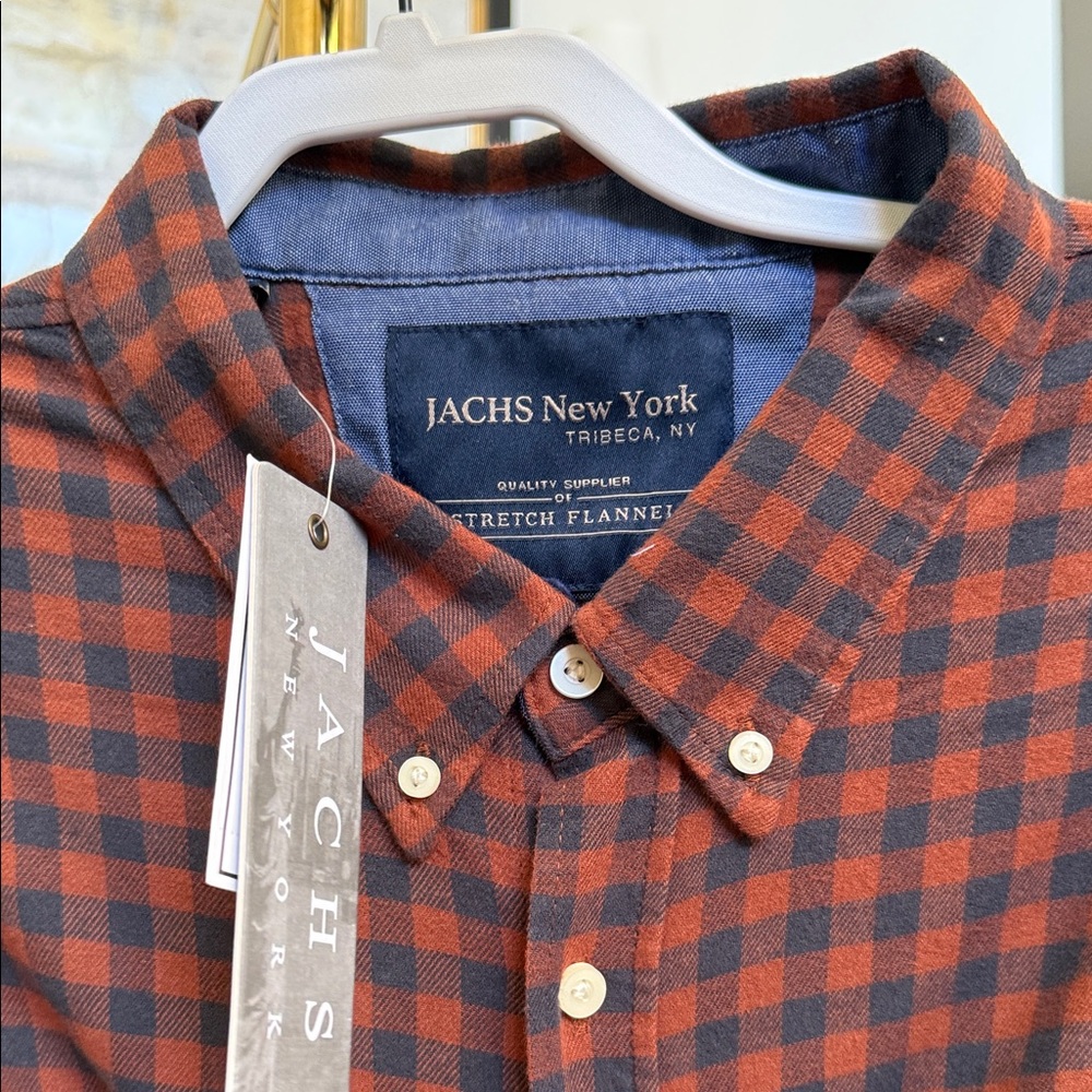 JACHS New York Men's Checkered Flannel Shirt - Red and Black